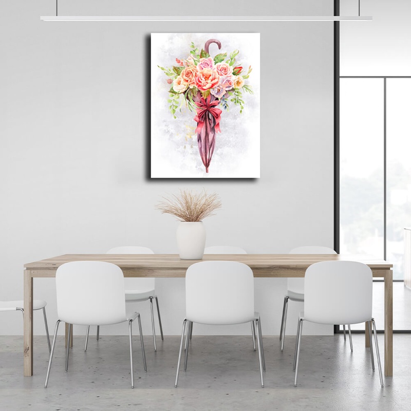 Картина на холсті інтер'єрна Квіткова парасолька, 30х40 см, Холст поліестеровий