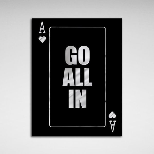 Картина на холсте для мотивации All in silver, 30х40 см, Холст полиэстеровый