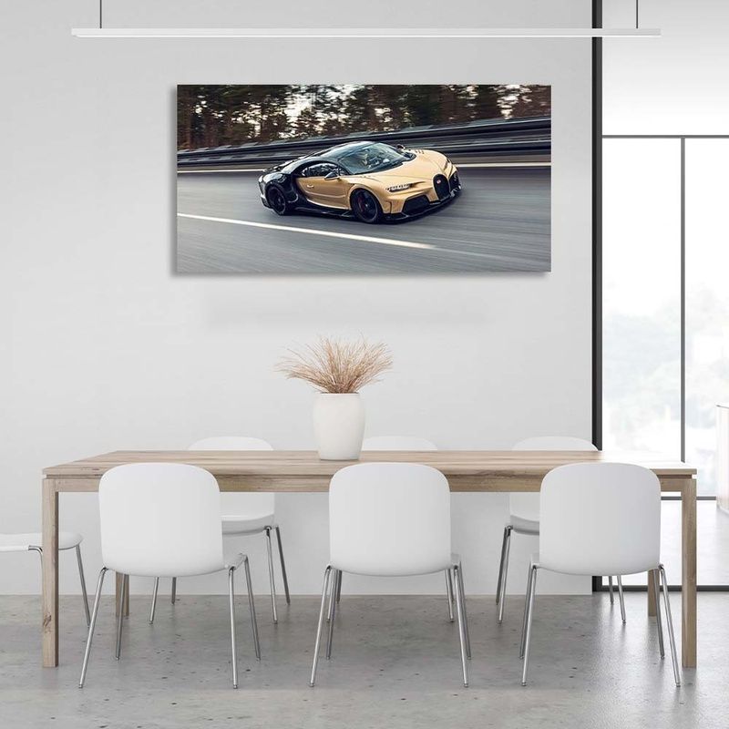 Картина на полотні на стіну машина Bugatti Chiron Super Sport, 30х60 см, Холст поліестеровий