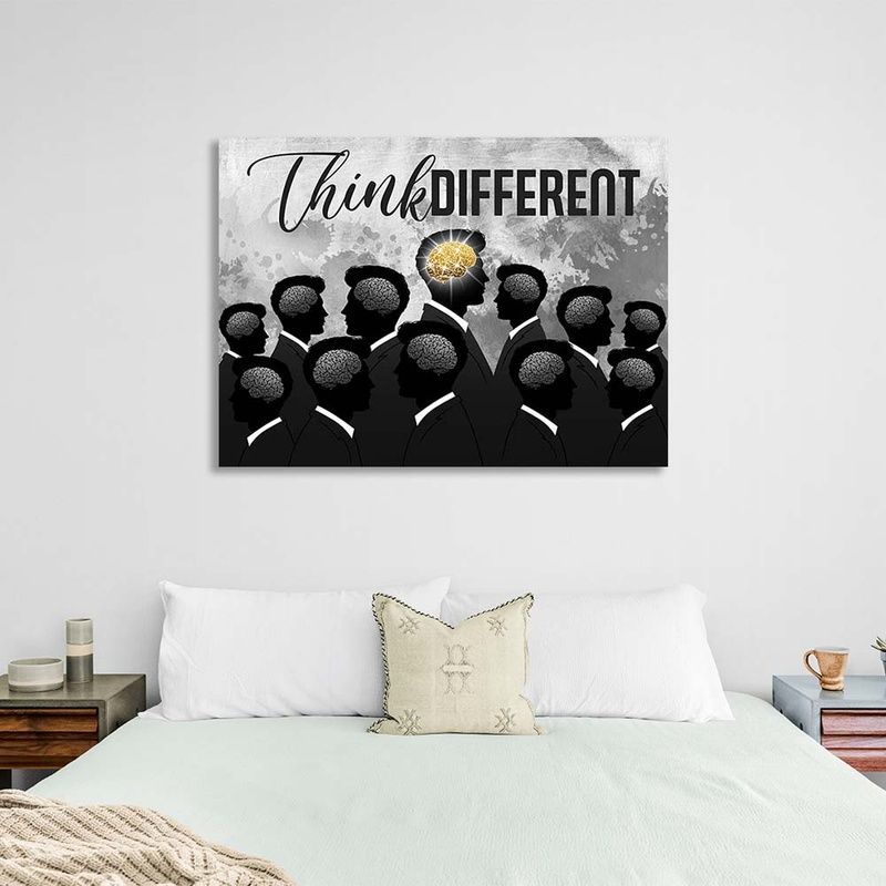 Мотиваційна картина на полотні для офісу Think Different, 30х40 см, Холст поліестеровий