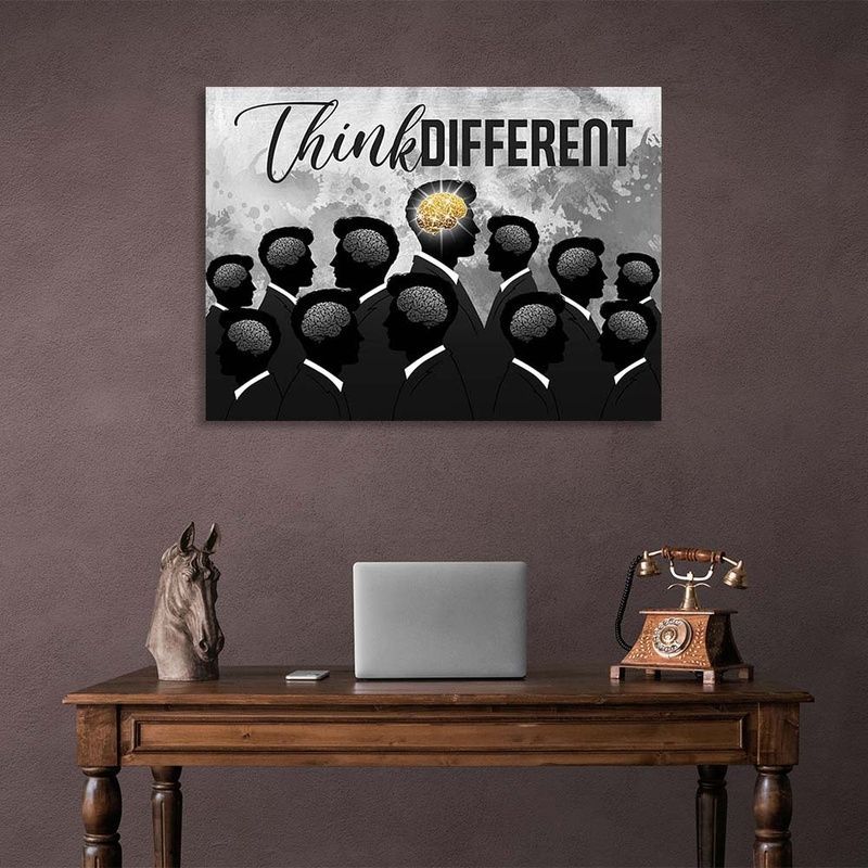 Мотиваційна картина на полотні для офісу Think Different, 30х40 см, Холст поліестеровий