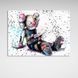 Картина на холсте интерьерная кукла KAWS граффити, 30х40 см, Холст полиэстеровый
