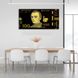 Картина на холсте в офис для мотивации 100 гривен Тарас Шевченко золотая с черным, 30х60 см, Холст полиэстеровый