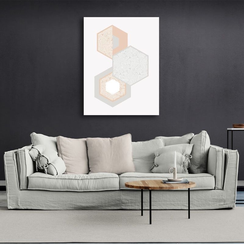 Картина на холсте абстракция Hexagons abstraction, 30х40 см, Холст полиэстеровый