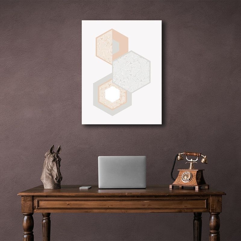 Картина на холсте абстракция Hexagons abstraction, 30х40 см, Холст полиэстеровый