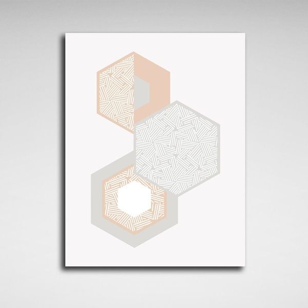 Картина на холсті абстракція Hexagons abstraction, 30х40 см, Холст поліестеровий