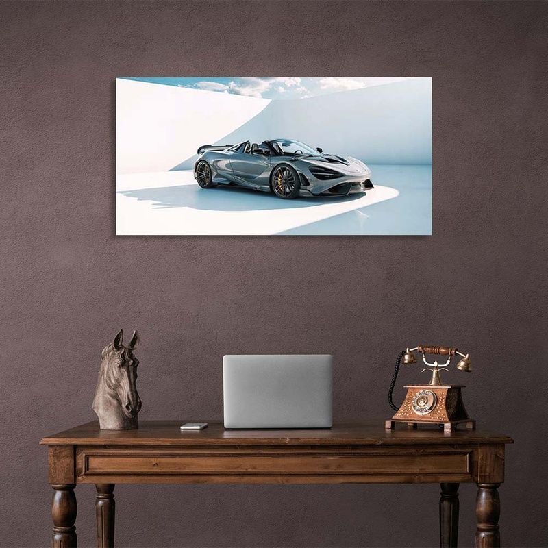 Картина на полотні на стіну машина McLaren 765LT Spider, 30х60 см, Холст поліестеровий