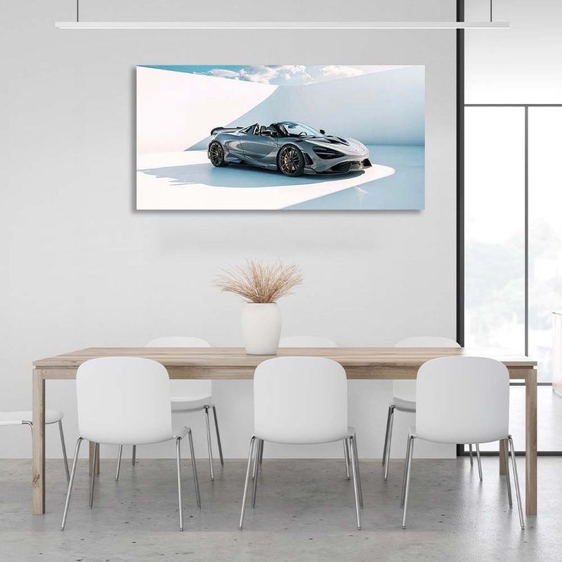 Картина на полотні на стіну машина McLaren 765LT Spider, 30х60 см, Холст поліестеровий