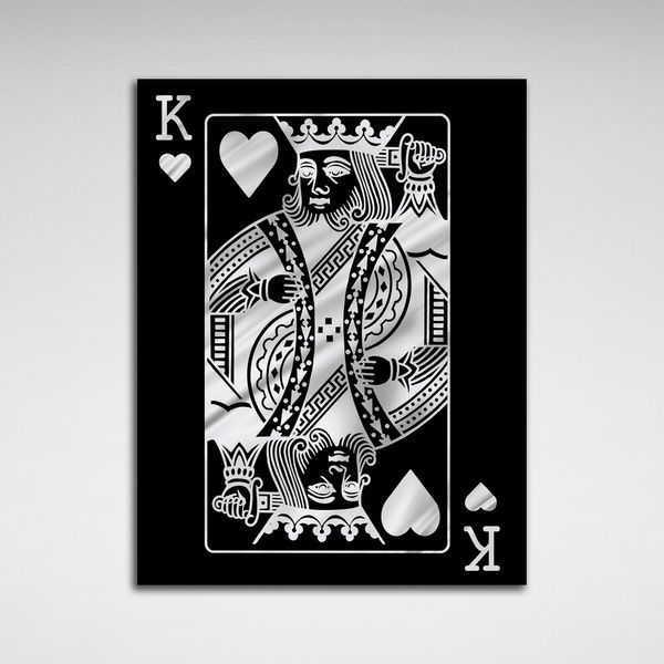 Картина на холсте для мотивации King silver, 30х40 см, Холст полиэстеровый
