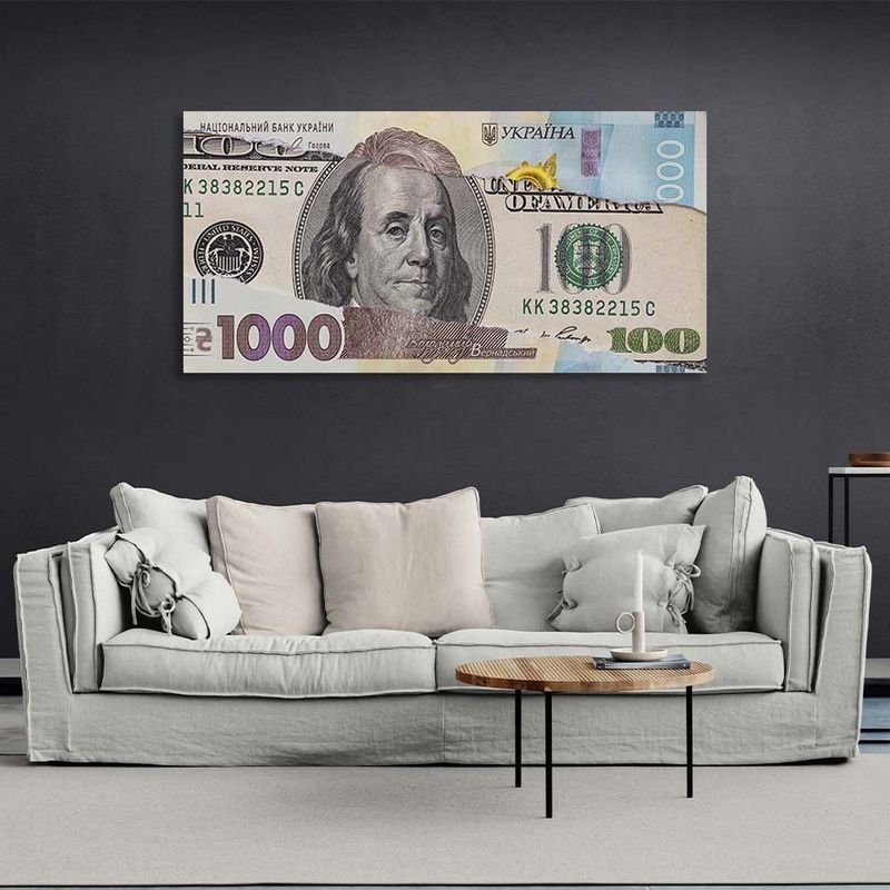 Картина на холсте на стену для мотивации для офиса $100 в ₴1000, 30х60 см, Холст полиэстеровый
