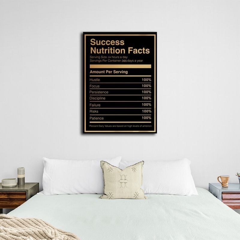 Картина на холсте для мотивации Nutrition facts, 30х40 см, Холст полиэстеровый