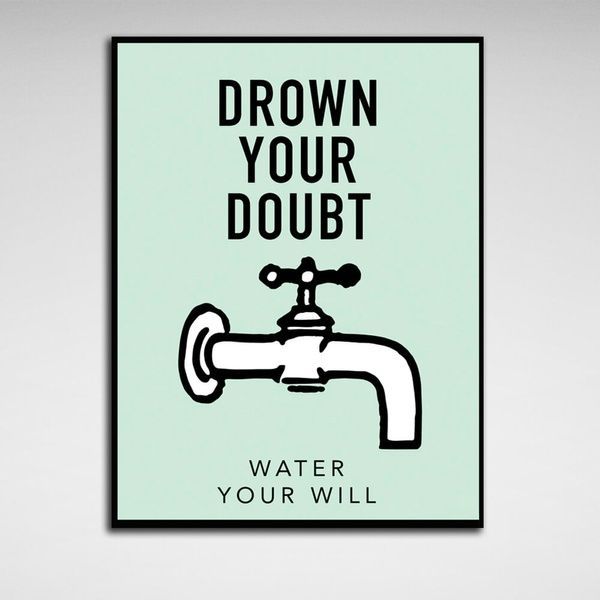 Картина на холсте Монополия Drown your doubt, 30х40 см, Холст полиэстеровый