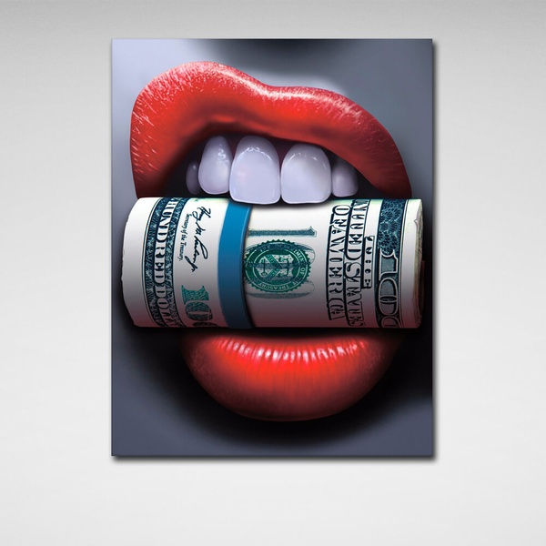 Картина на холсті Гроші в зубах, 30х40 см, Холст поліестеровий