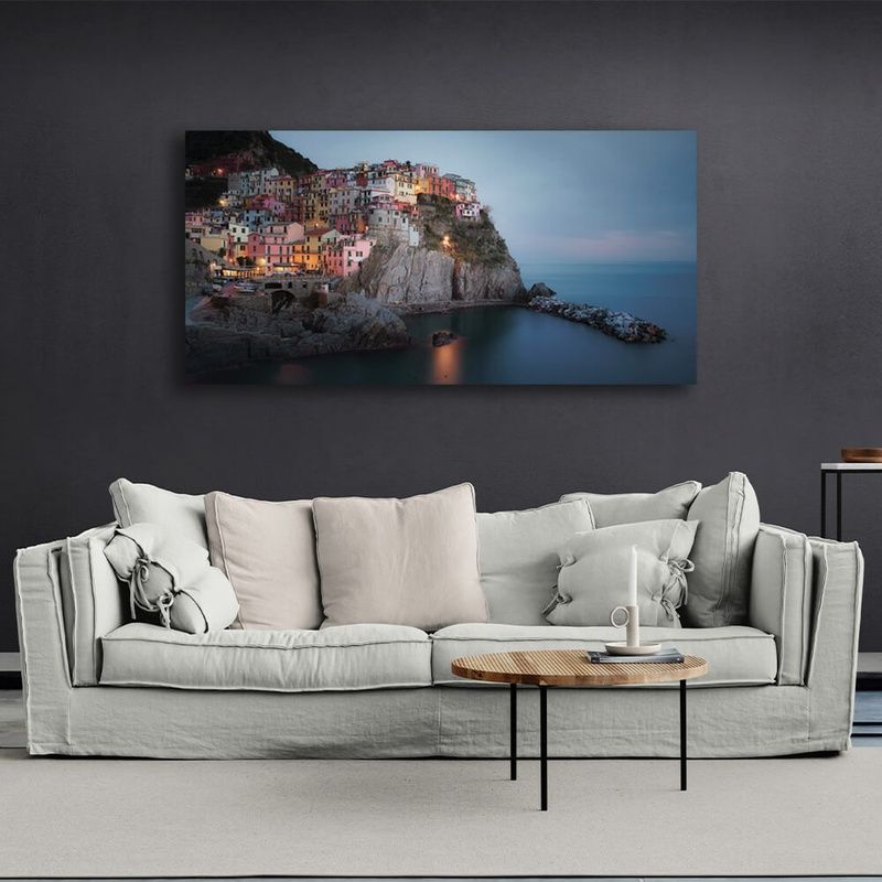 Картина на холсте город Cinque terre, 30х60 см, Холст полиэстеровый