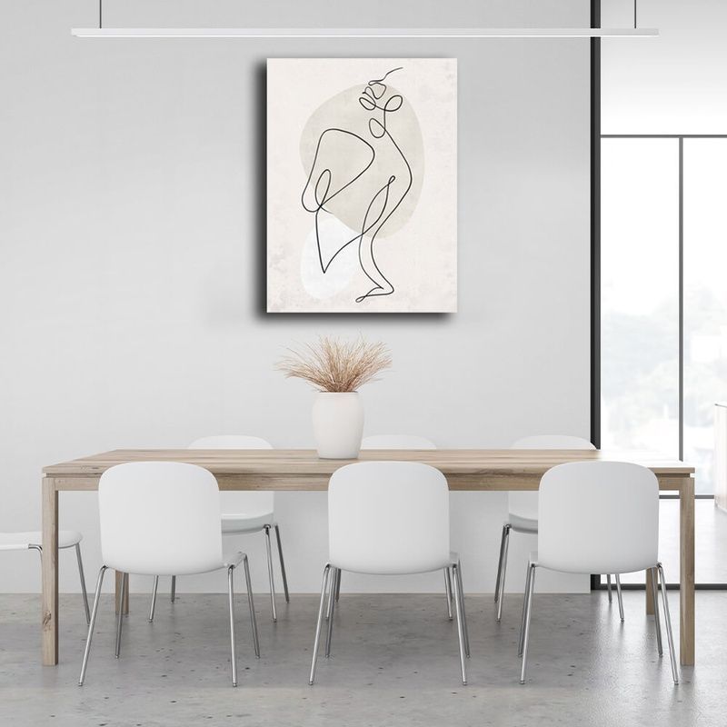 Картина на холсте абстракция Beige line art, 30х40 см, Холст полиэстеровый