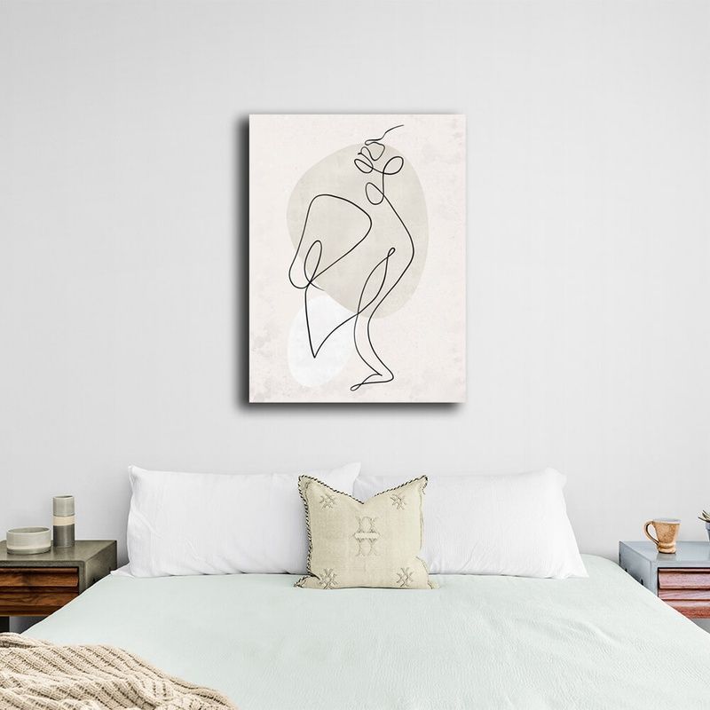 Картина на холсте абстракция Beige line art, 30х40 см, Холст полиэстеровый