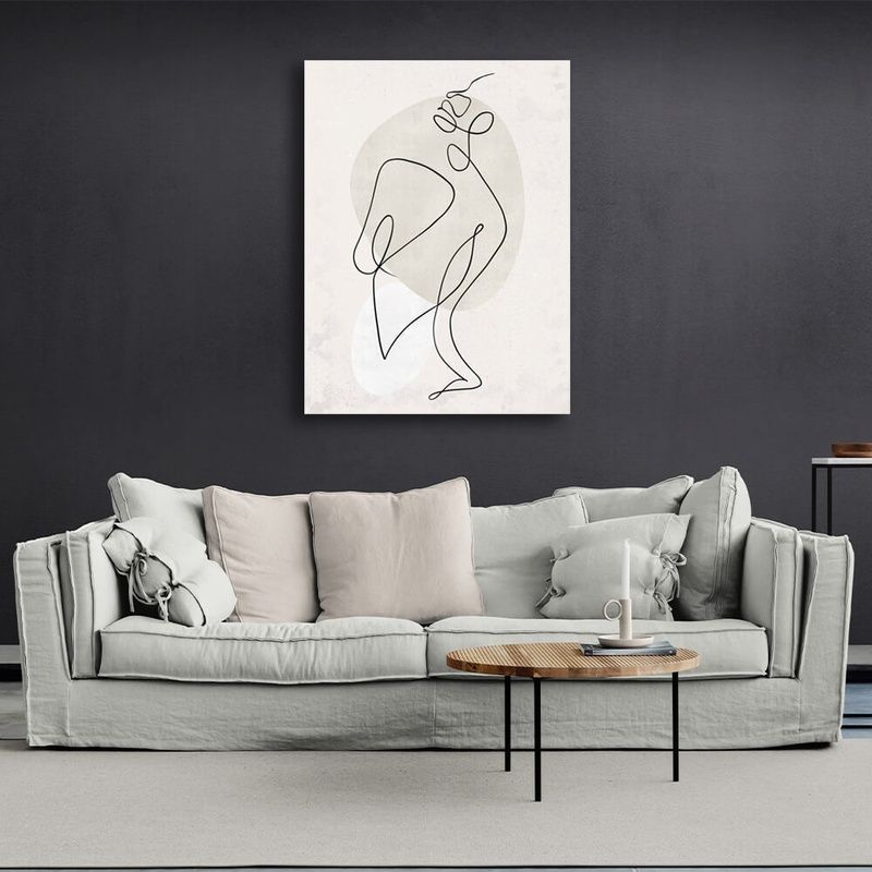 Картина на холсте абстракция Beige line art, 30х40 см, Холст полиэстеровый