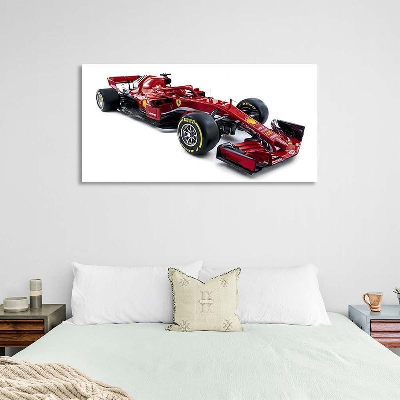 Картина на полотні машина Гоночний болід Ferrari SF71H, 30х60 см, Холст поліестеровий