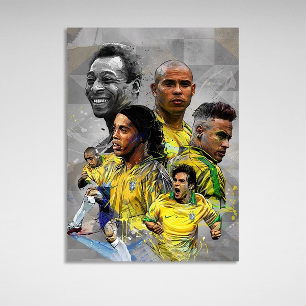 Картина на полотні на стіну Бразильські футболісти, 30х40 см, Холст поліестеровий