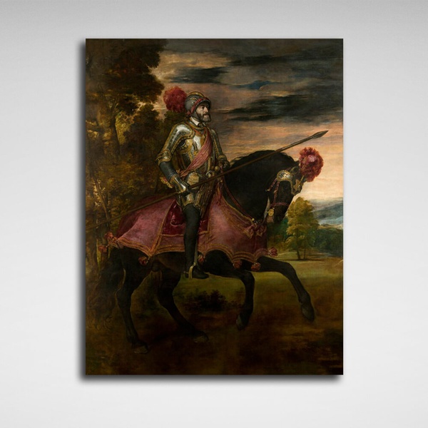 Картина на холсті репродукція Портрет Карла V Тіціан, 30х40 см, Холст поліестеровий