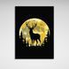 Картина на полотні на стіну Олень на тлі золотого місяця 2, 30х40 см, Холст поліестеровий