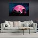 Картина на полотні тропічний ліс на тлі рожевого місяця, 30х45 см, Холст поліестеровий