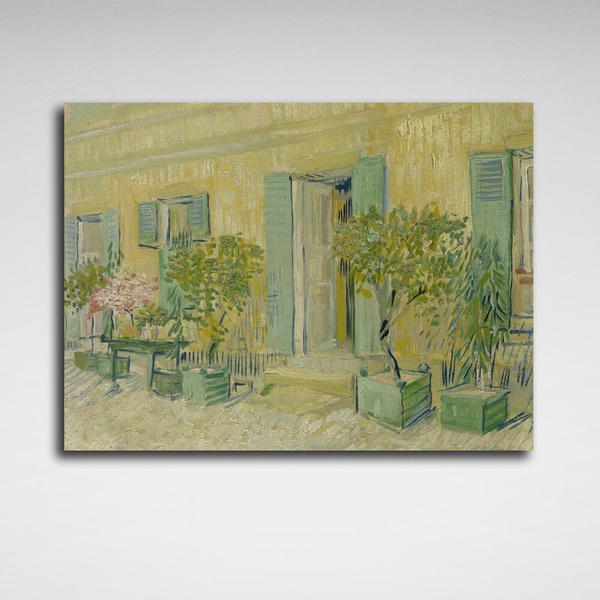 Картина на холсті репродукція Екстер'єр ресторану в Аньєрі Вінсент Ван Гог, 30х40 см, Холст поліестеровий