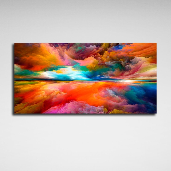 Картина на холсті абстракція Rainbow Enlightenment, 30х60 см, Холст поліестеровий