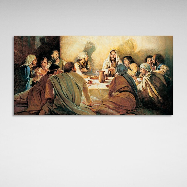 Картина на полотні Ісус Таємна вечеря, 30х60 см, Холст поліестеровий