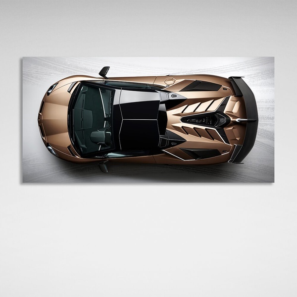 Картина на полотні Машина коричневий Ламборгіні, 30х60 см, Холст поліестеровий