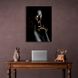 Картина на холсте девушка с золотым макияжем и ногтями с серьгами, 30х40 см, Холст полиэстеровый