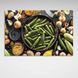 Картина на холсте на стену для кухни Бамия с овощами, 30х45 см, Холст полиэстеровый