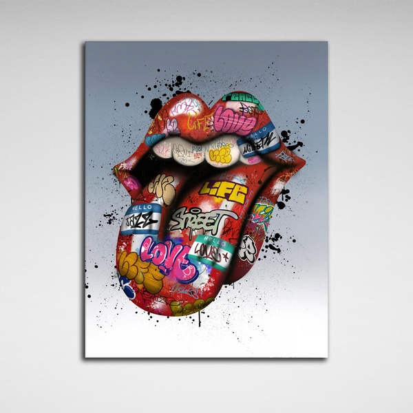 Картина на холсті Graffiti lips, 30х40 см, Холст поліестеровий