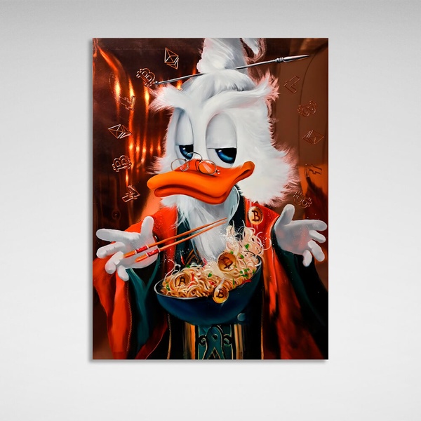 Картина на холсті Скрудж чарівник Криптовалюти, 30х40 см, Холст поліестеровий