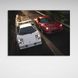 Картина на полотні машини Ferrari Testarossa vs Lamborghini Countach, 30х40 см, Холст поліестеровий