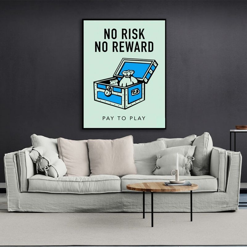 Картина на холсте Монополия No risk no reward, 30х40 см, Холст полиэстеровый
