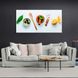 Картина на холсті для кухні Спеції, лимон та оливки, 30х60 см, Холст поліестеровий