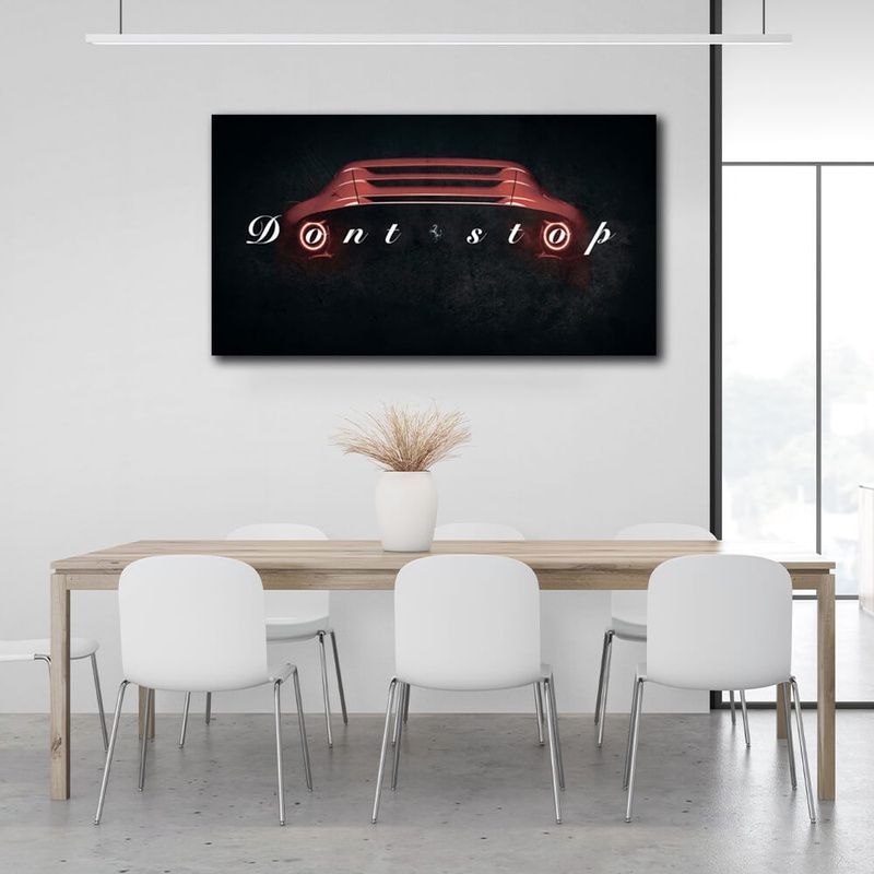Картина на холсте для мотивации Dont stop Ferrari, 30х60 см, Холст полиэстеровый