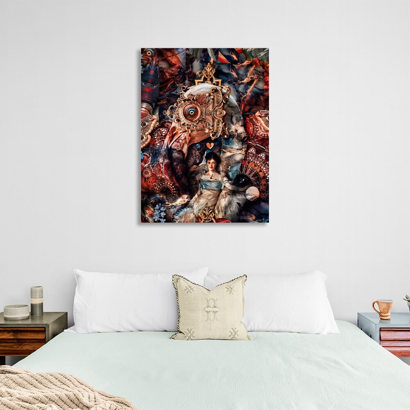 Картина на холсте интерьерная Ретро фламинго, 30х40 см, Холст полиэстеровый