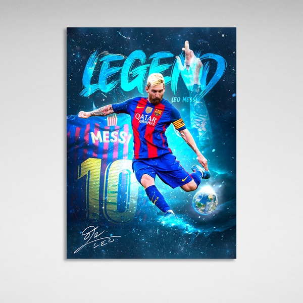 Картина на полотні футболіст Ліонель Мессі Барселона Легенда, 30х40 см, Холст поліестеровий