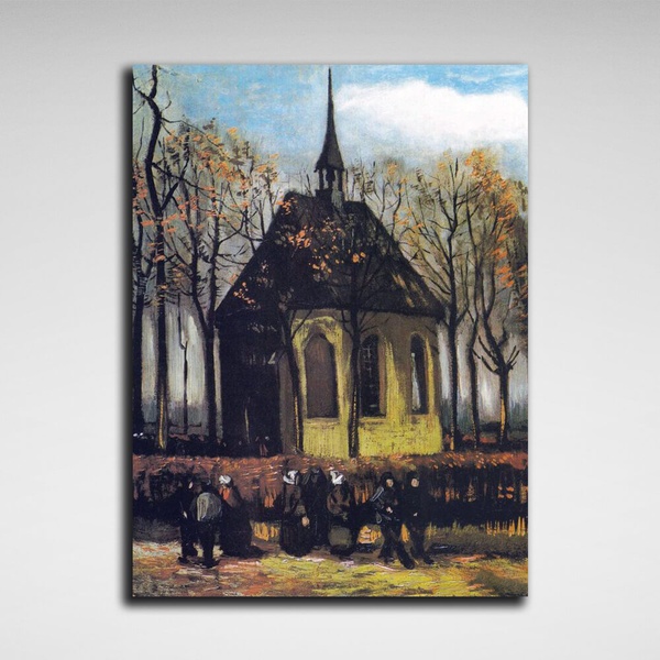 Картина на холсті репродукція Вихід із протестантської церкви, 30х40 см, Холст поліестеровий