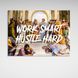 Картина на холсте на стену в офис для мотивации Философы Work smart hustle hard, 30х40 см, Холст полиэстеровый