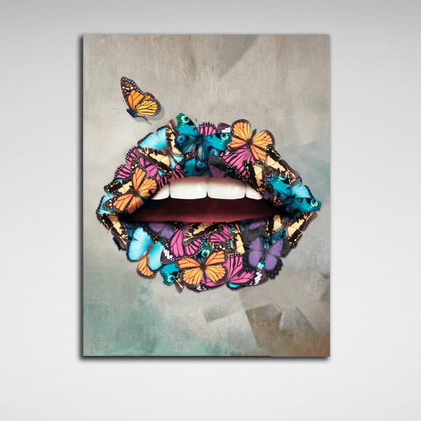 Картина на холсті Butterfly lips, 30х40 см, Холст поліестеровий